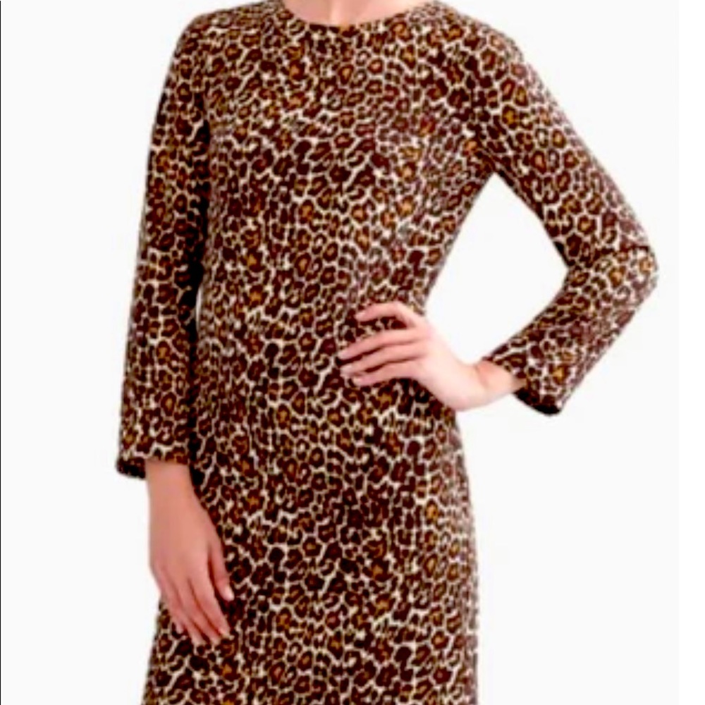 JCrew Crepe shift leopard print dress size 2